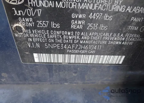 2018 Hyundai Sonata Sel from USA, damaged, VIN 5NPE34AF7JH610411